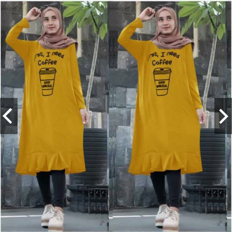 TUNIK MUSLIM MAYA MOTIF COFFEE