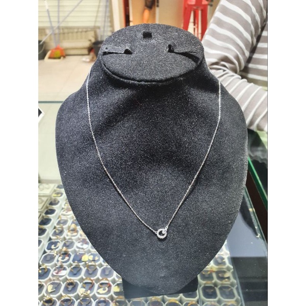 kalung koye simple emas putih 750