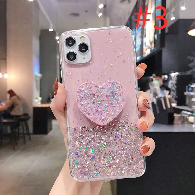 Love Popsocket Soft Case HP Samsung A30 A20 A50 A50S A30S A10 A10S A70 A12 A20S Casing Xiaomi Redmi 9 Note 9 10 Pro