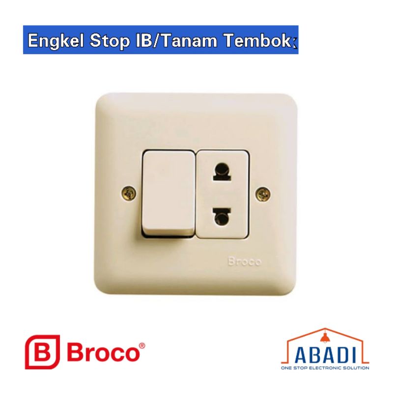 Broco Stop Kontak Saklar IB | Stop Kontak Saklar Dalam Tembok | Tempat Colokan Saklar Tanam