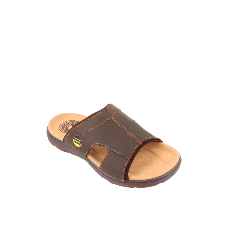 SANDAL SLIDE PAKALOLO PRIA ORIGINAL CASUAL KULIT ASLI BROWN PB57