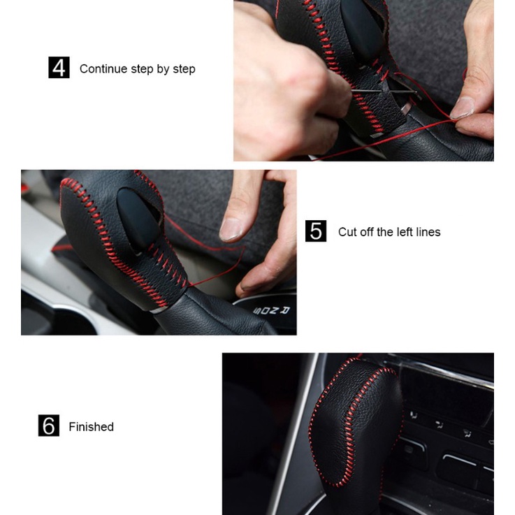 Kulit Asli Mobil Gear Shift Knob Protection Cover Gear Shift Collars Cover Untuk Ford Fiesta MK7 2009-2013 AT Aksesoris