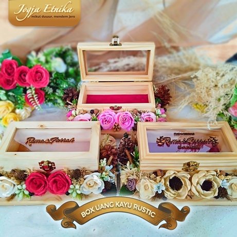 BOX UANG MAHAR KAYU RUSTIC / KOTAK UANG KAYU