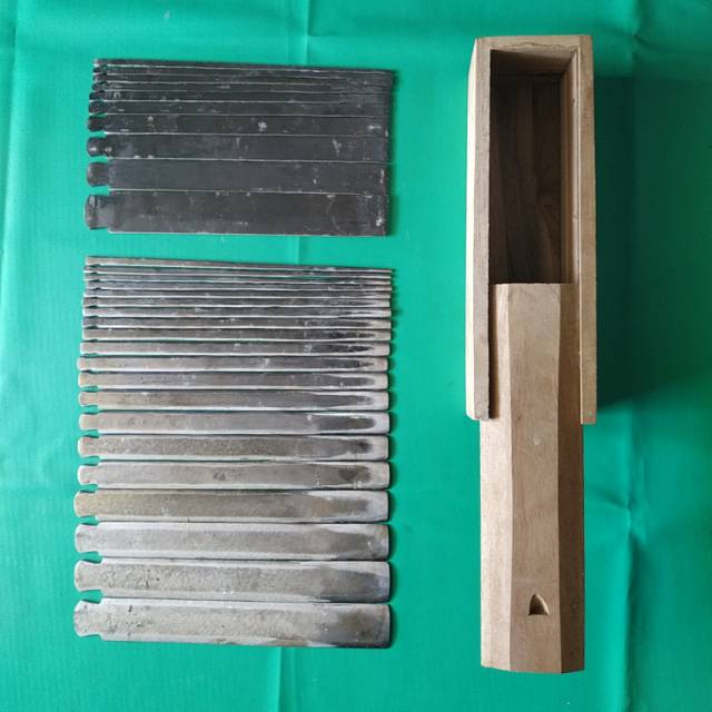 1 set pahat tatah ukir baja putih sapuan kualitas super premium panjang 24cm plus kotak kayu jati