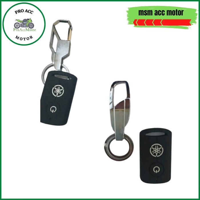 Paket Gantungan Kunci Stainless + Silikon Kunci Remote Keyless Untuk Fazzio (Bisa COD)