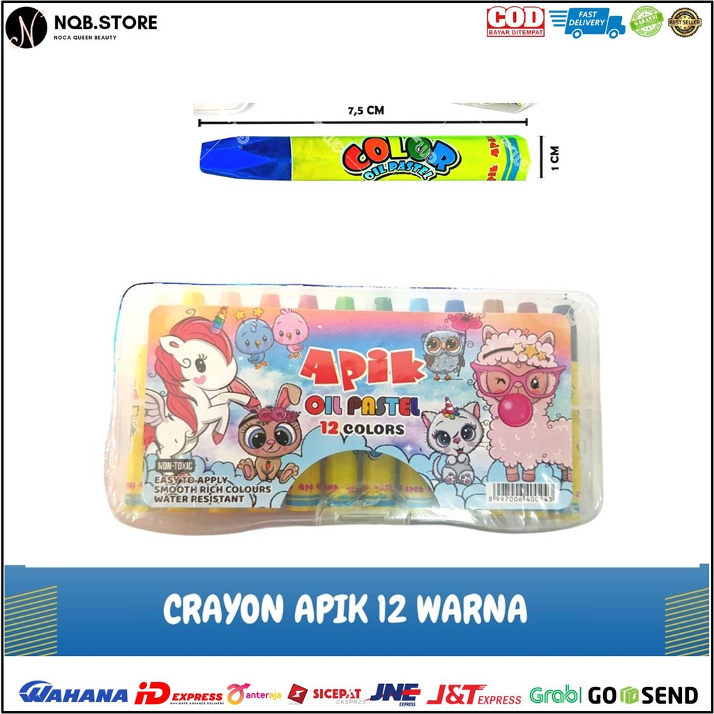 

NQB - Crayon APIK 12 Warna Krayon Oil Pastel