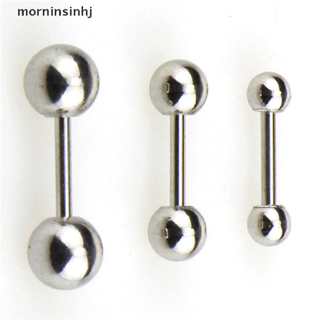 Mornin Anting Tindik Tulang Rawan Telinga Bentuk Barbell Bahan Stainless Steel