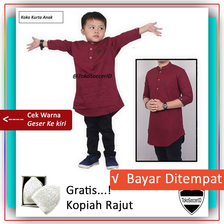 Baju Koko Kurta Couple Ayah dan Anak Model Hedlong