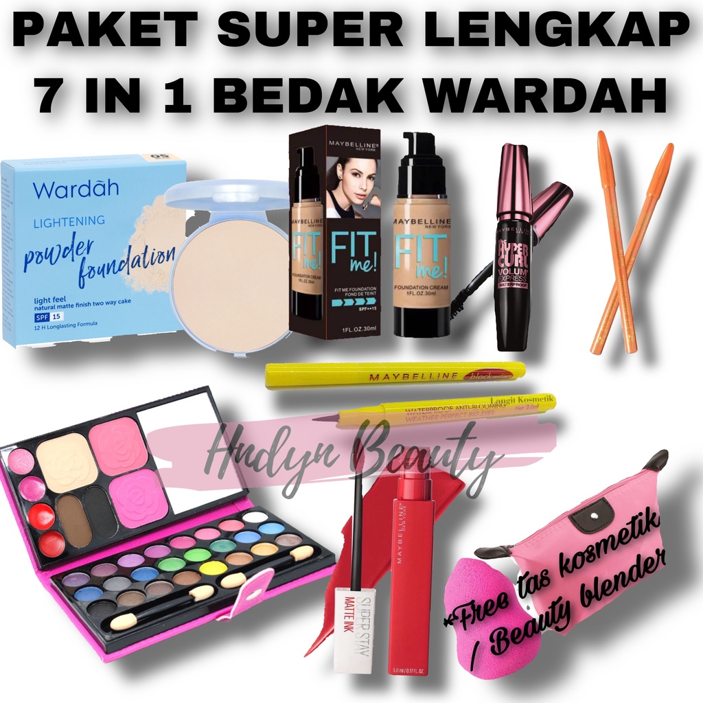 PROMO PAKET KOSMETIK 7IN1 BEDAK WARDAH / PAKET SET MAKEUP BEDAK WARDAH