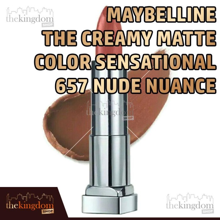 Maybelline The Creamy Matte Color Sensational Lipstik Lipstick Make Up - 657 Nude Nuance