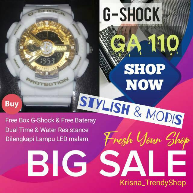 Jam Tangan G-SHOCK GA 110 ANTI AIR, Modis & Stylish. Free Box + Baterai