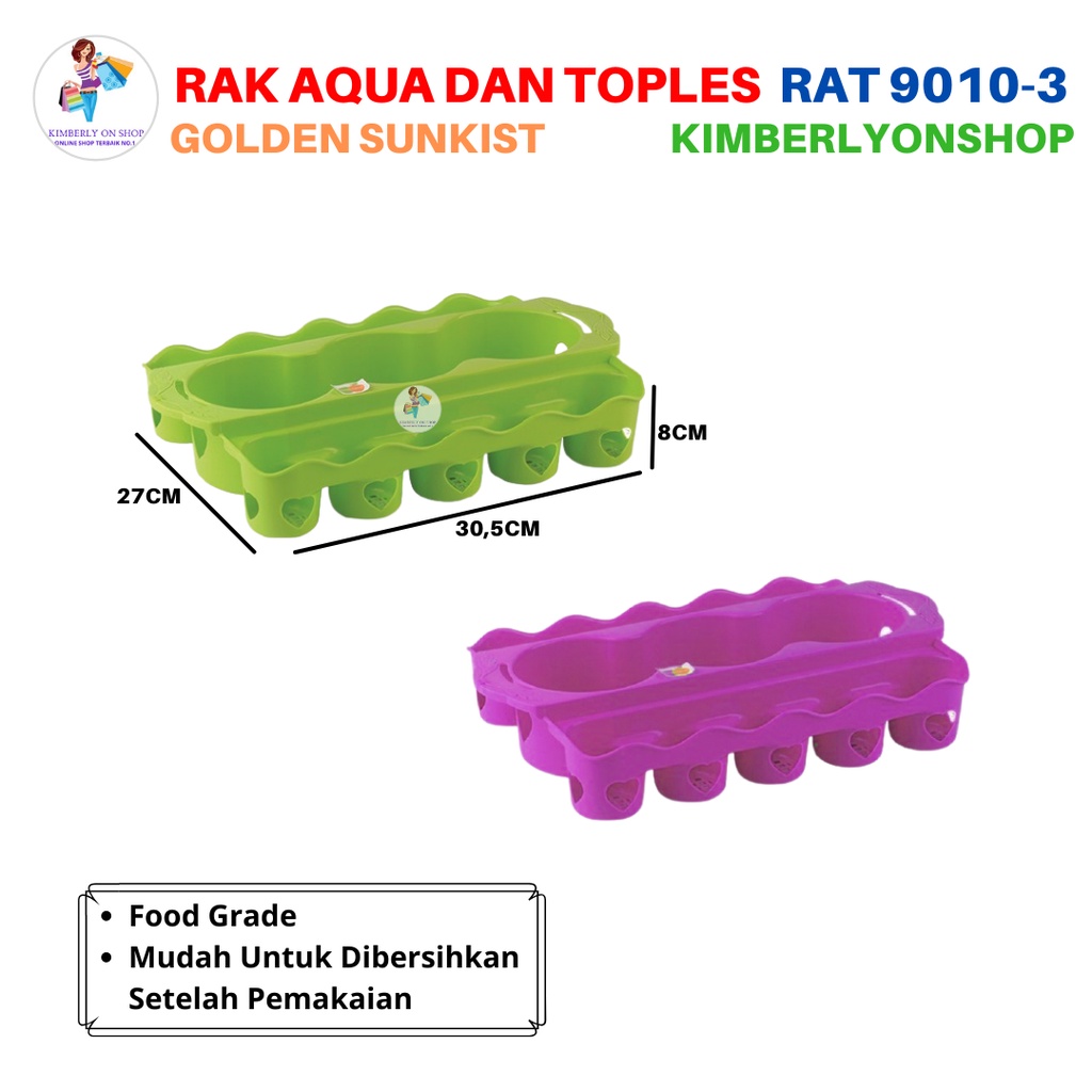 Rak Aqua Gelas + 3 Toples golden sunkist RAT 9010-3