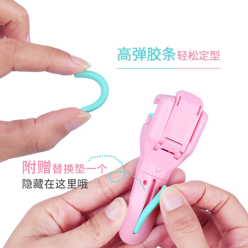 Portable Plastic Mini Handhold Eyelash Clip,Eyelashes Curler Clip Silicone Pad Makeup Tools