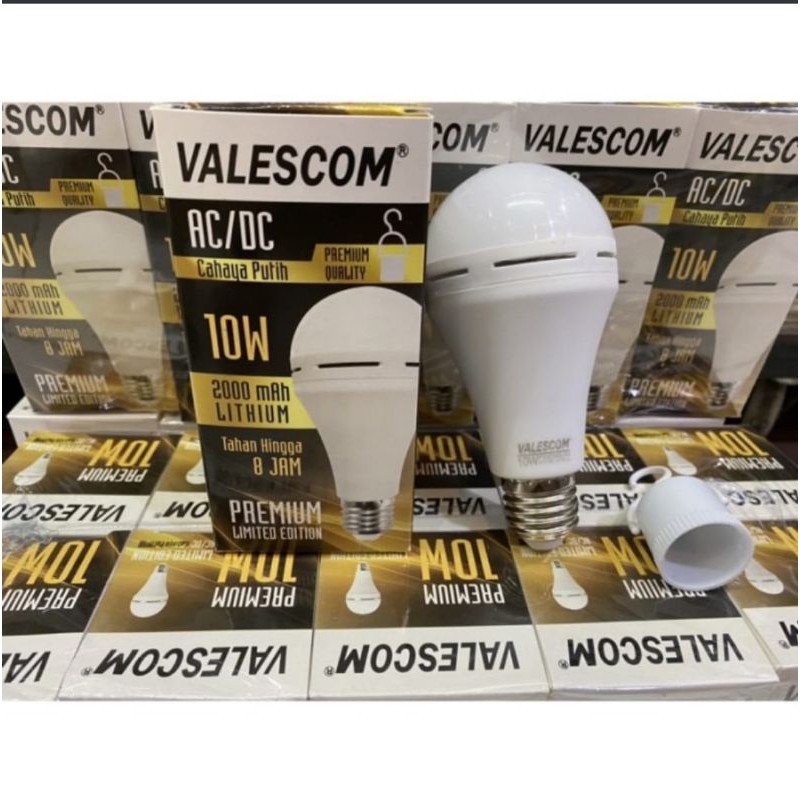 Bohlam emergency 10Wat Valescom Lampu Sentuh Premium 2000Mah