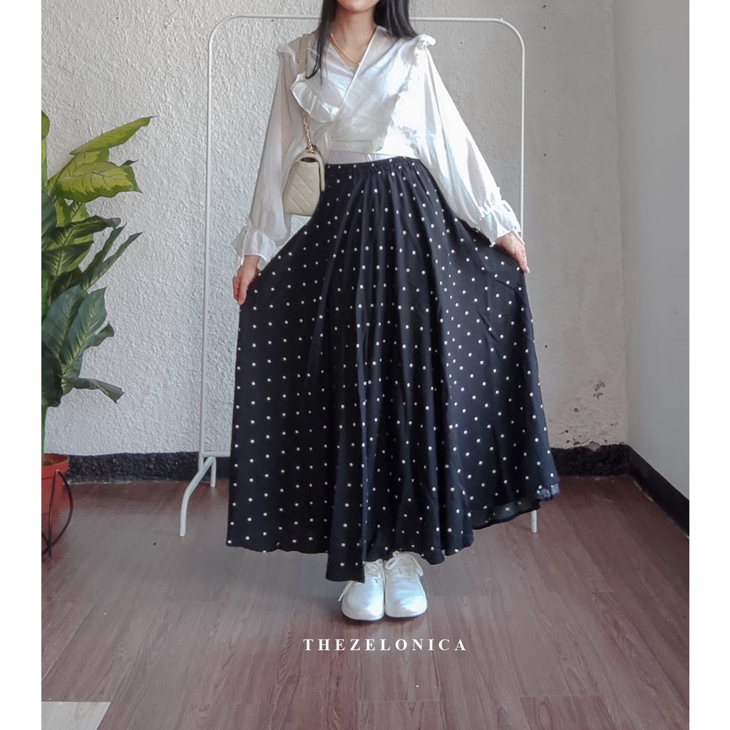 Zelonica Rok Payung PolKa Bahan Rayon Premium