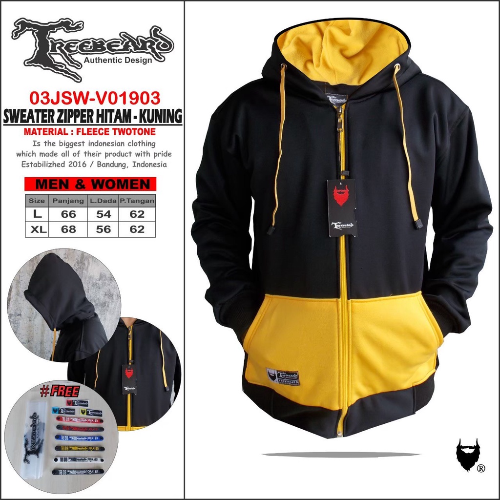 TERLARIS ! SWEATER HOODIE PRIA KEREN KOMBINASI WARNA ORIGINAL TREBEARDS BAHAN PREMIUM