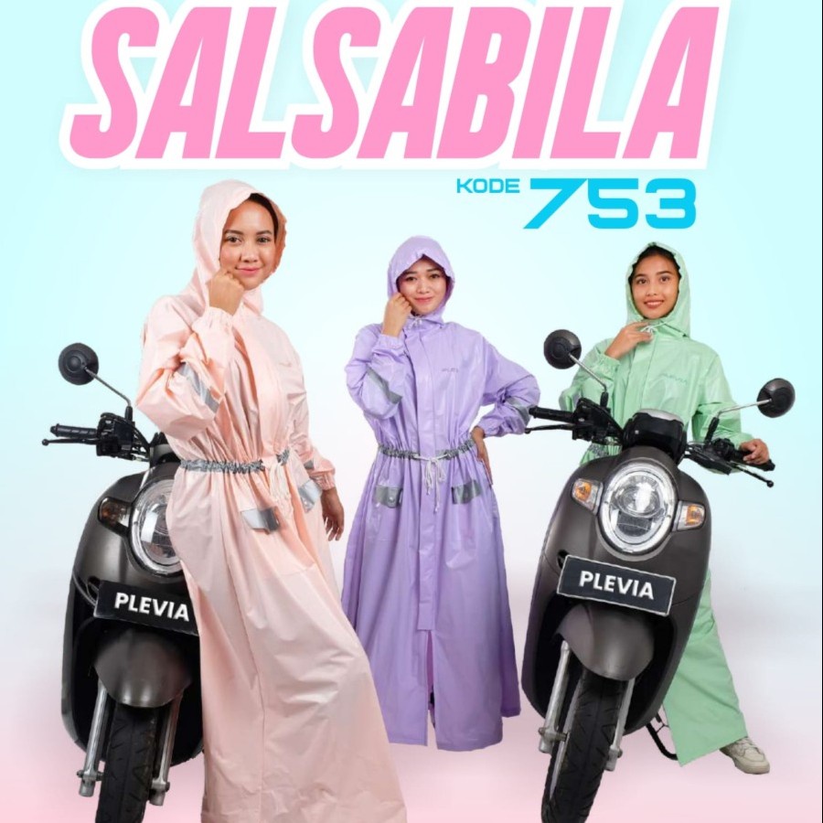 Jas Hujan Wanita Gamis Muslimah Hijabers 753 Plevia SALSABILA Jumbo