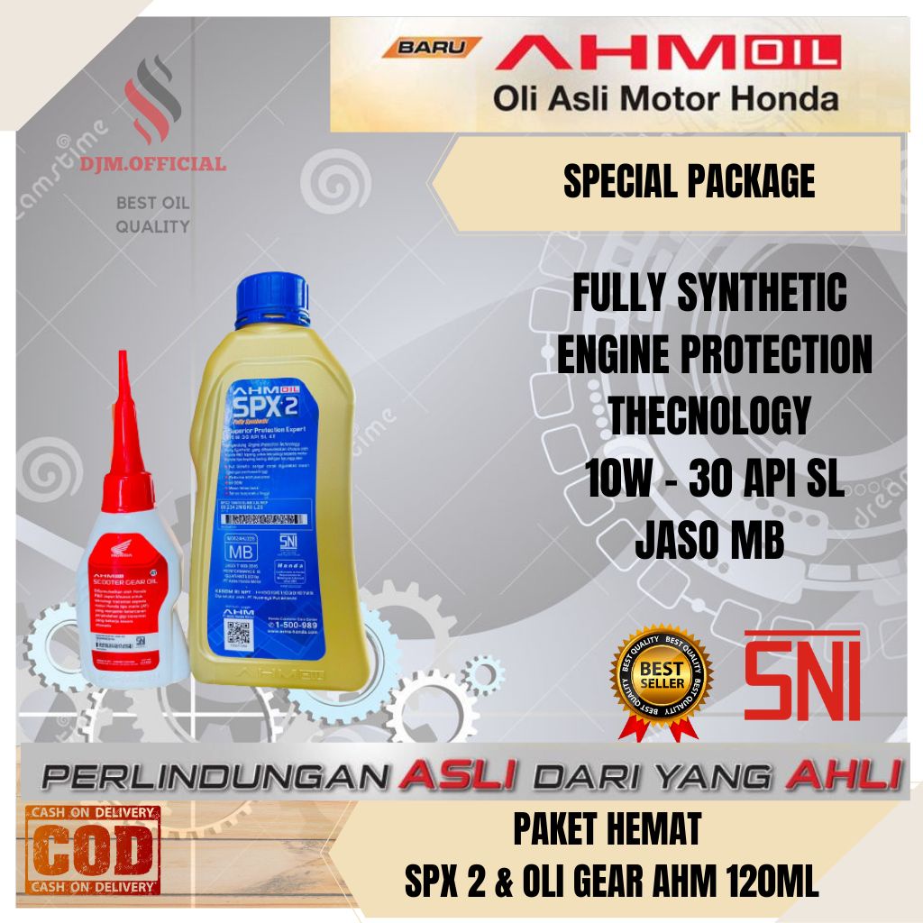 PAKET HEMAT OLI AHM OIL SPX 2 10W-30 SL JASO-MB FULLY SYNTHETIC OLI MATIC SPX2  800 ML FULL SINTETIS ORIGINAL