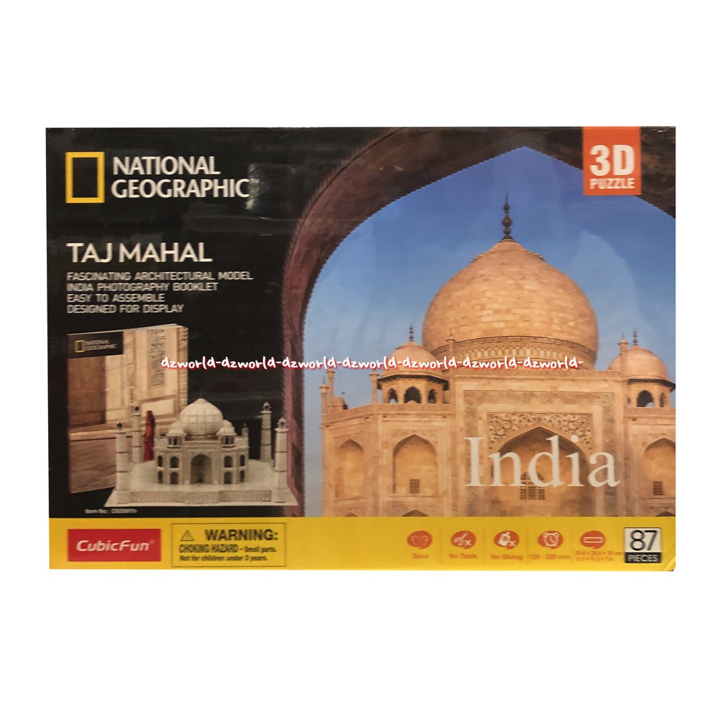 National Geographic Taj Mahal India 87 Keping Mainan Susun Puzzle 3D