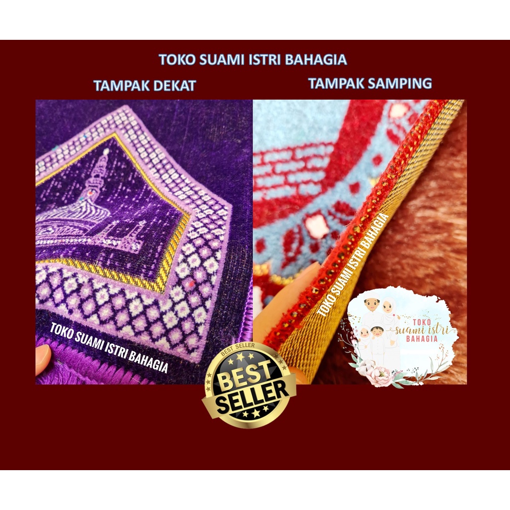 Sajadah Turkish Persegi Grade B 35 x 35 Cm Turki Muka Kepala Kecil Travel Muka Anak Oleh Haji Tebal