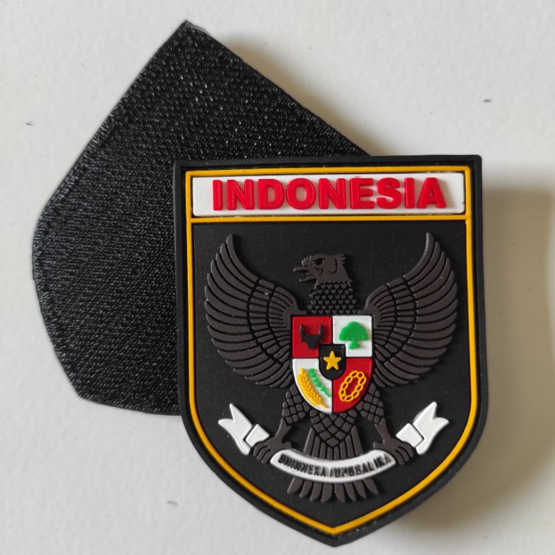 PATCH RUBBER LOGO GARUDA COKLAT TAMENG/TEMPELAN EMBLEM KARET VELCRO