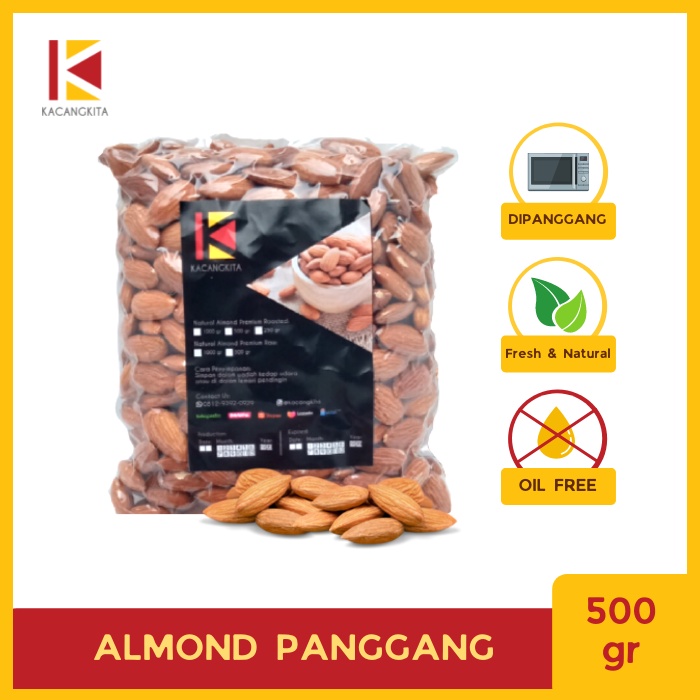 

KACANG ALMOND PANGGANG 500gr kupas PREMIUM rasa original