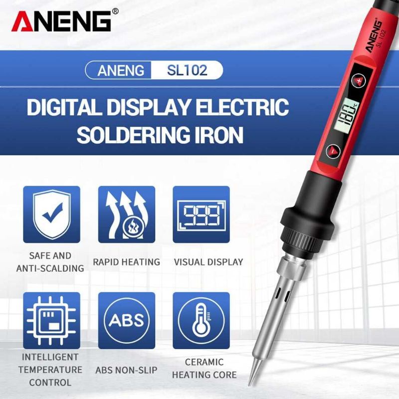 Sensor Pintar ANENG Solder Listrik Mini Dengan Tampilan Digital LCD Kit Solder Pintar 220V-60W