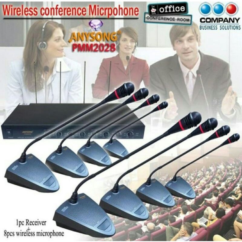 Microphone 8 Channel Conference 8 Mic Meja Wireless Podium PMM 2028