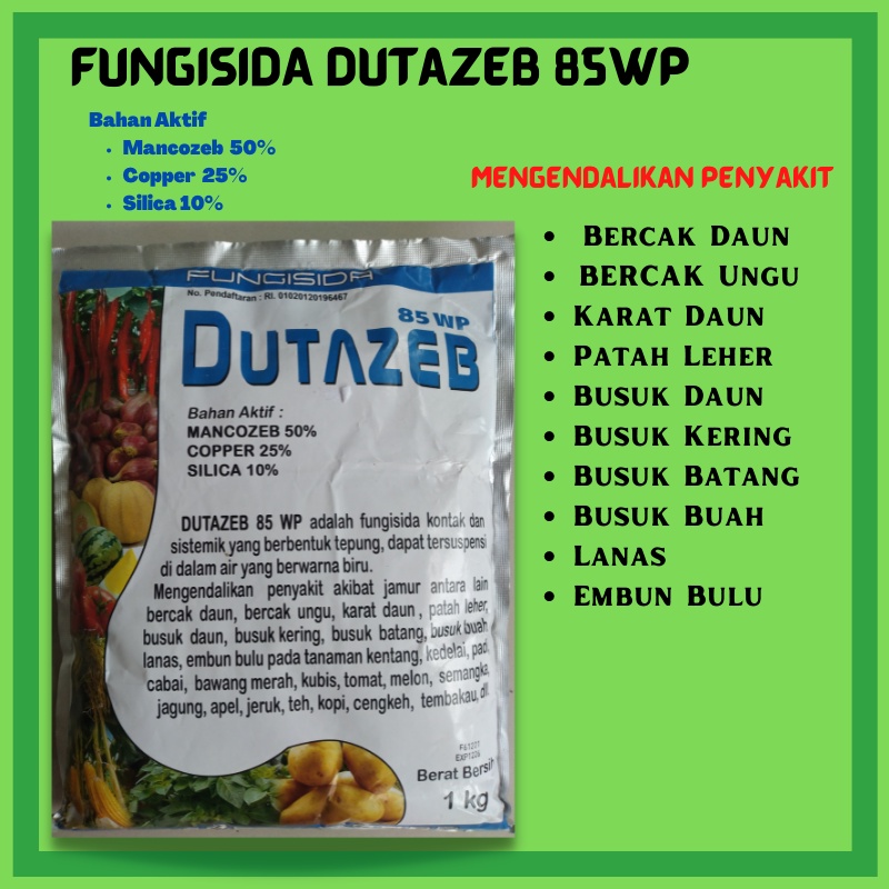 Fungisida DUTAZEB 85 WP 500gram 1kg/Jamur/Copper/Silica/Mancozeb/Pada Tanaman Kentang Cabe Kedelai P