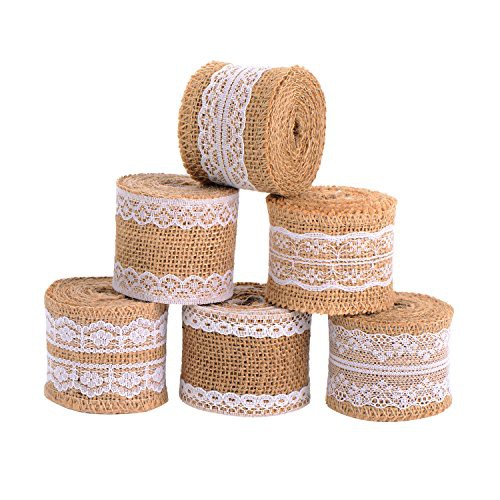 

Burlap Ribbon with Lace Pita Goni Renda Lebar 5 cm