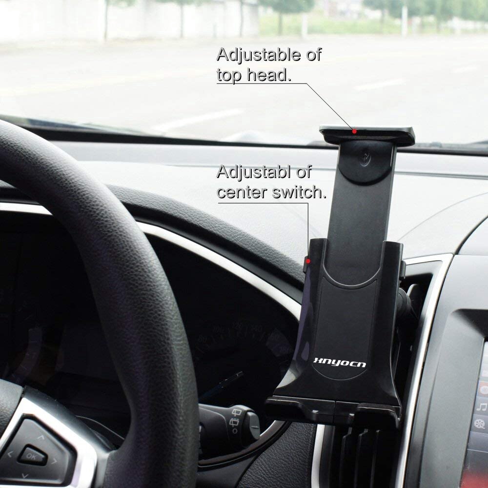 Car tablet holder   Car vent double bracket    Car vent pc bracket   Car phone holder    Mobile phone holder for car vent    Stretching mobile phone holder   Suitable for 4 to 12.9 inches ipad mini Pro Air Samsung Galaxy Tab Xiaomi Huawei