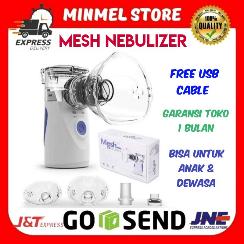 NEBULIZER MESH INHALER ALAT BANTU PERNAPASAN PORTABLE USB TERAPI ASMA SESAK NAPAS MESH