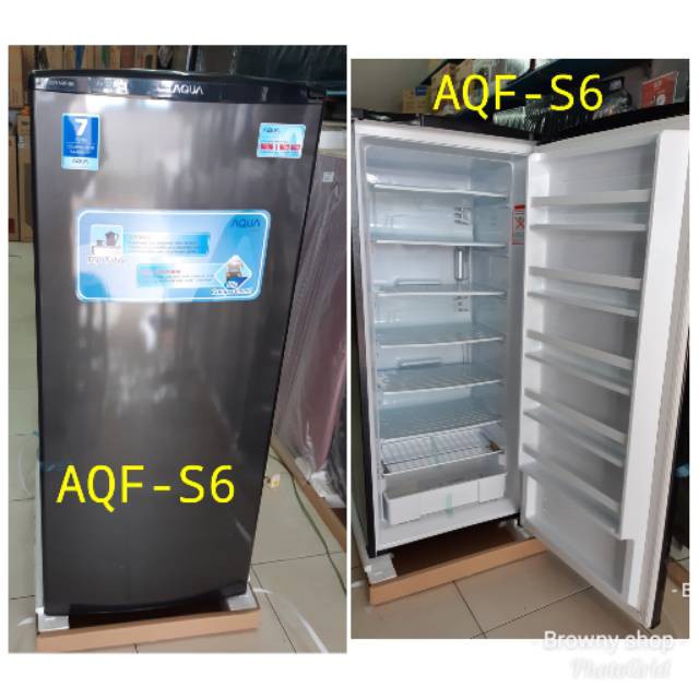 Freezer Stand Aqua AQF S6 AQF26 AQF-S6 Silver / Black Bandung Only