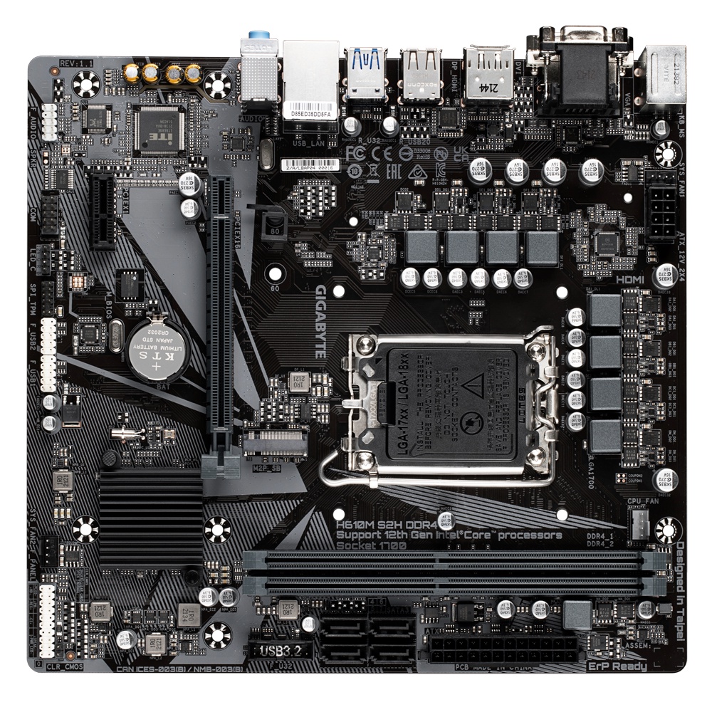 Gigabyte H610M S2H DDR4, LGA 1700, HDMI, PCIe 4.0, GIGABYTE Gaming LAN