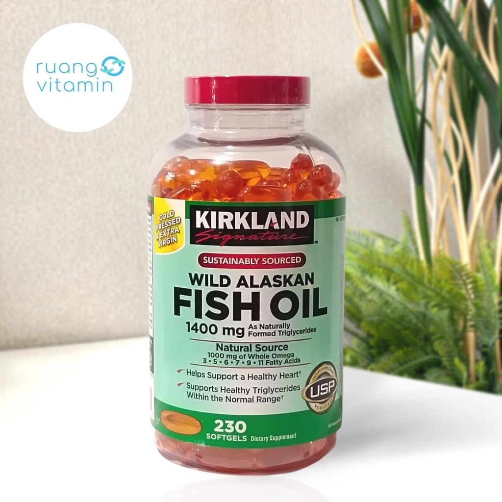 Jual KIRKLAND Wild Alaskan Fish Oil 1400mg (230 Softgels) Indonesia