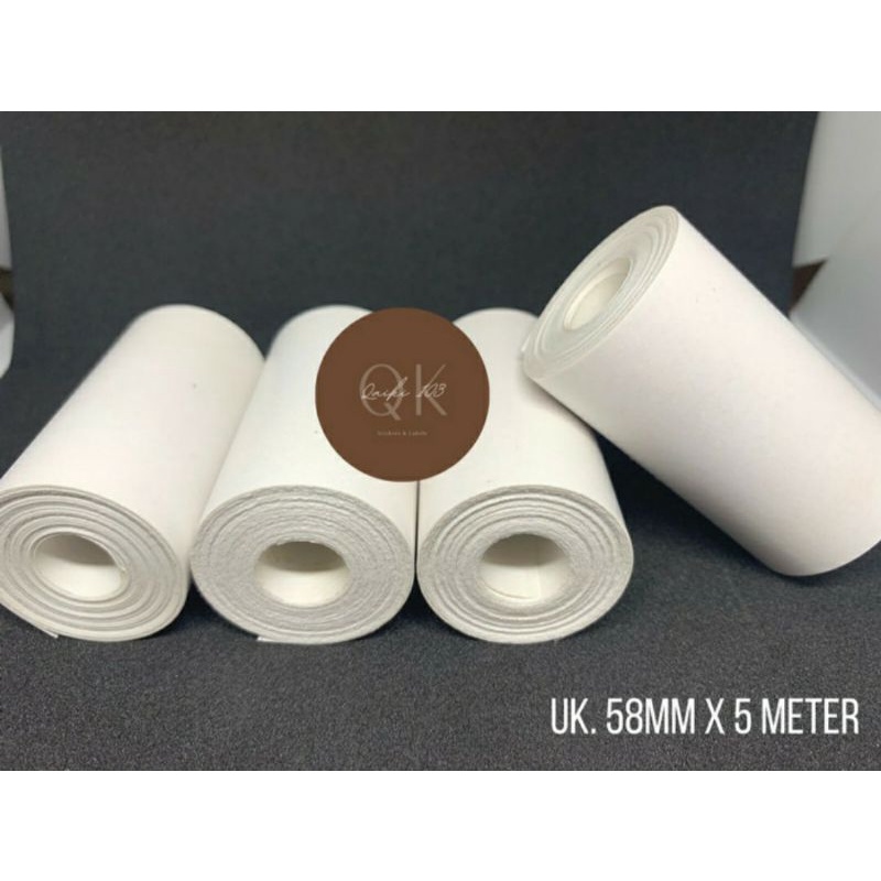 

Label Sticker Thermal uk 58mm x 5m ( Countinous Roll/Nyambung )