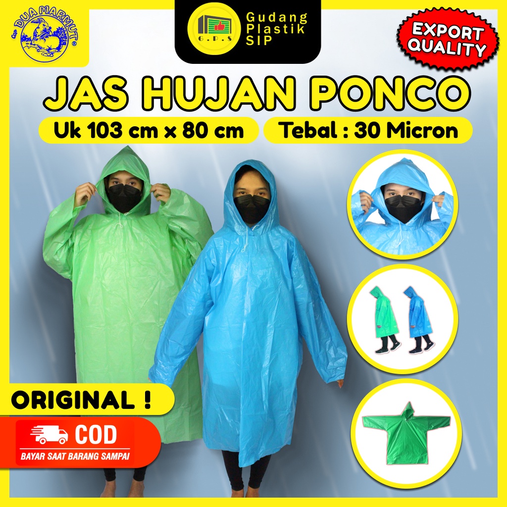 Jas Hujan Plastik Ponco Tebal