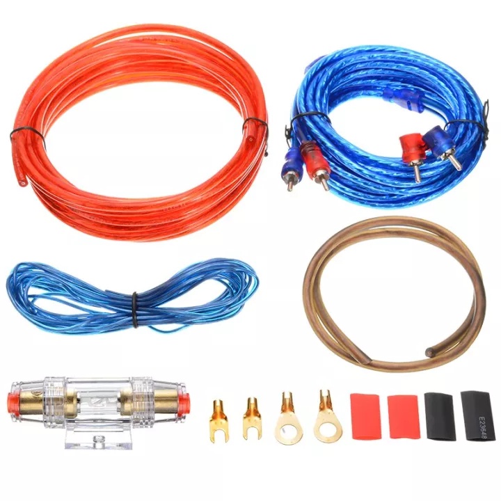 1500w 60 AMP Fuse Holder 8GA Kabel Listrik Subwoofer Speaker Audio Mobil Kawat Pengkabelan Kabel Amplifier Instalasi Kabel RCA Kabel Listrik Fuse Kit