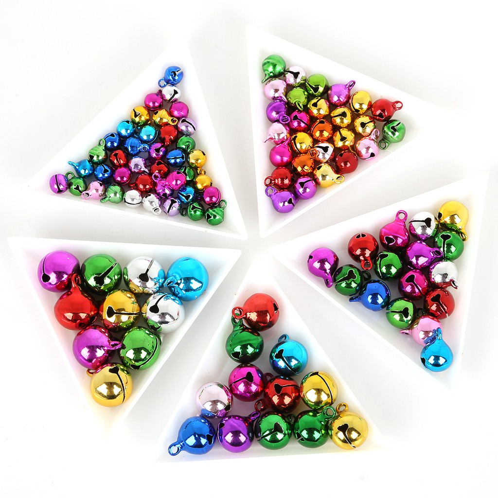 Gold Silver Metal Jingle Bells Iron Pendants Loose Beads Jingle Bells Xmas Christmas Decoration For Home DIY Craft Accessories