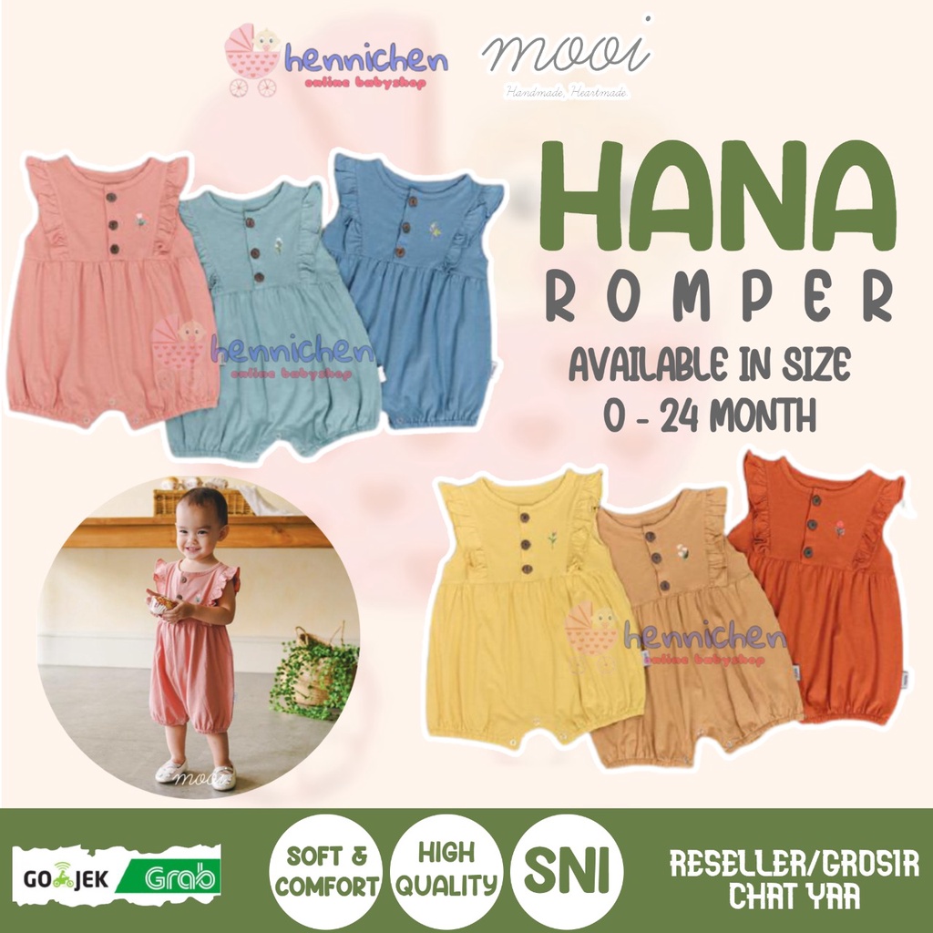 PROMO 7.7 PROMO BAJU LEBARAN MURAH MOOI HANA ROMPER ROMPER BAYI JUMPSUIT FASHION ANAK BAYI PEREMPUAN 0-24 BULAN