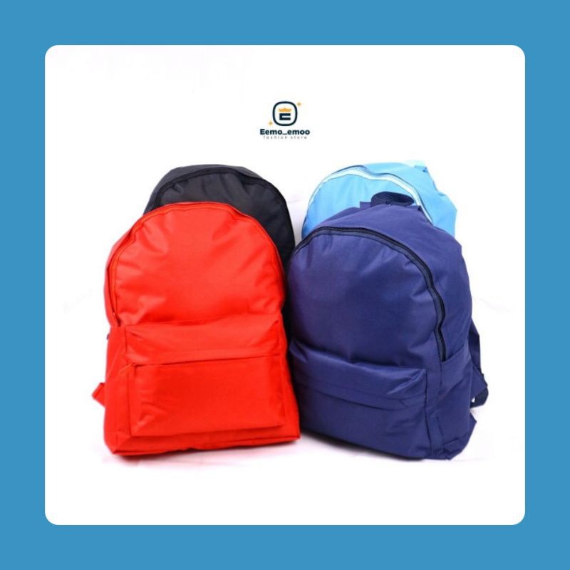 Ransel Polos Pria Wanita Tas Sekolah Backpack SD/SMP/SMA EMOEMO