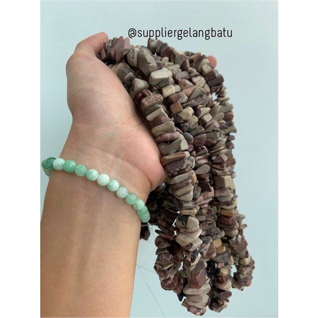 KERIKIL BESAR Batu alam JASPER 2cm bahan gelang kalung motif pilihan