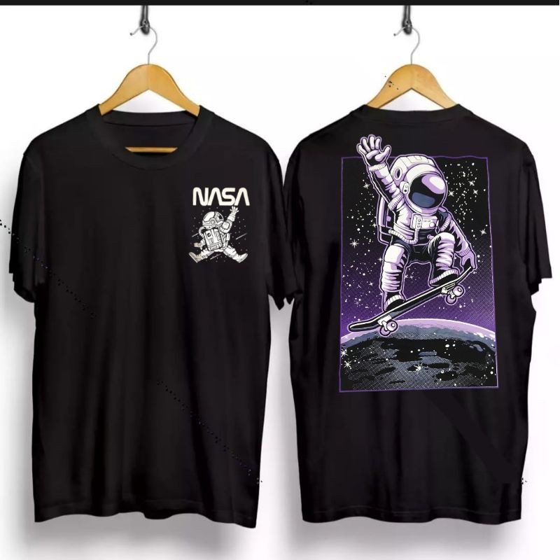 Pili.id Kaos keren/ baju kaos/ atasan pria/ kaos distro/ kaos  pria murah NASA SKATEBOARD HITAM