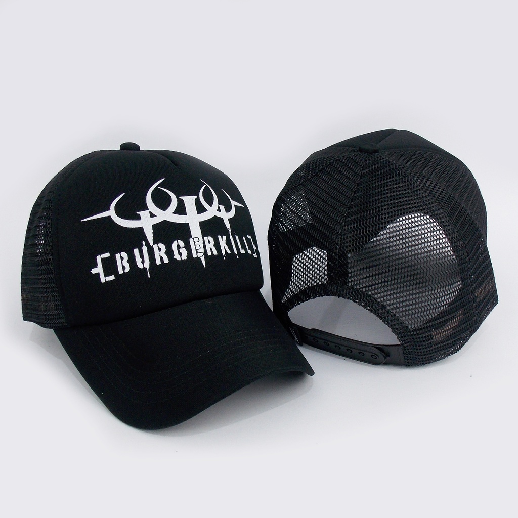 TOPI MUSIK UNDERGROUND - TOPI MUSIK BURGERKILL  01 - SNAP BACK MUSIK - TOPI PRIA - SNAP BACK PRIA - TRUCKER PRIA - MUSIK JERUJI - HELLPRINT - SERINGAI