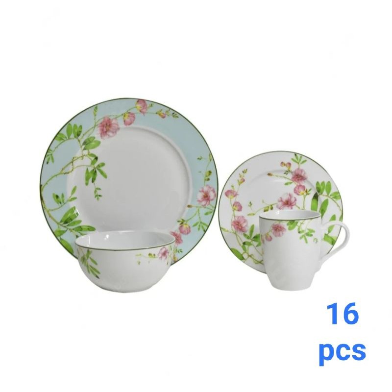 delicia dinner set piring makan 16 pcs bahan porselen - 1133