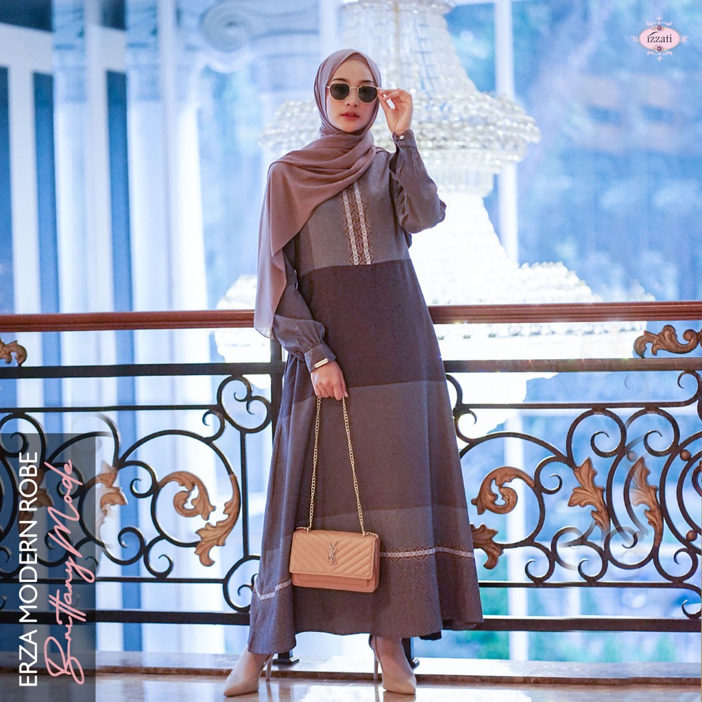 Dress syar'i Modern Erza List Songket Premium