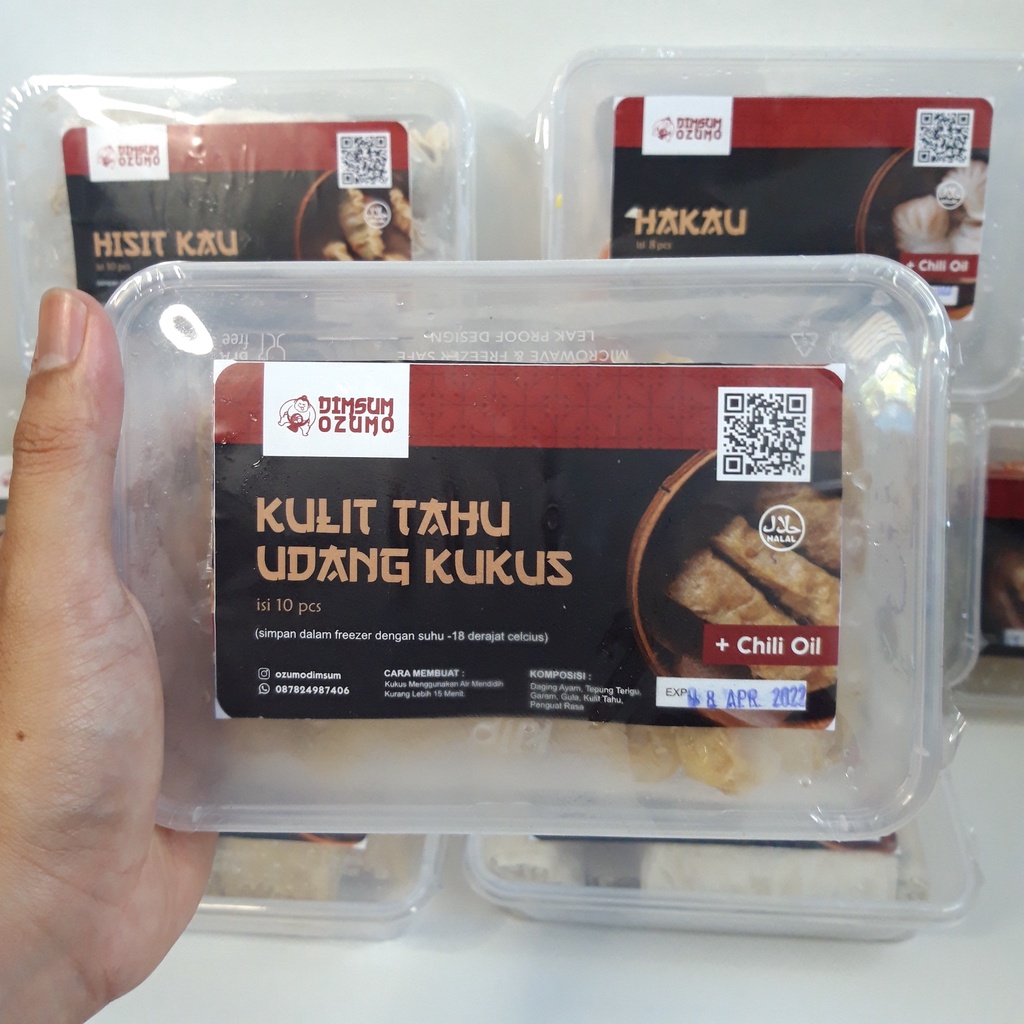 

DIMSUM KULIT TAHU UDANG KUKUS HALAL PREMIUM ISI 8 + CHILI OIL