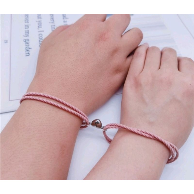 2 Pcs Gelang Couple Magnet Attract Each Other Gelang Elastis Pasangan Pria