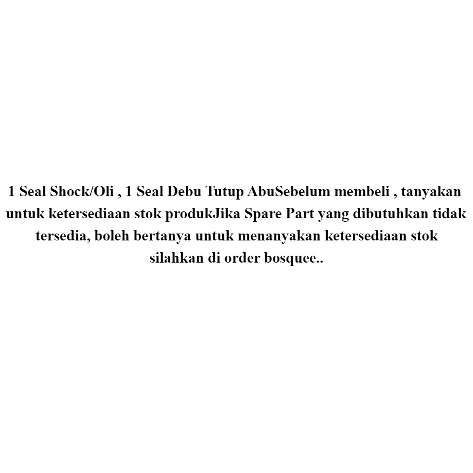 Seal Sil Shock Depan Beat seal shock Depan Supra seal shock Depan Vario seal shock Depan Grand seal shock Depan Revo seal shock Depan Kharisma Sheal sil Shock GN5