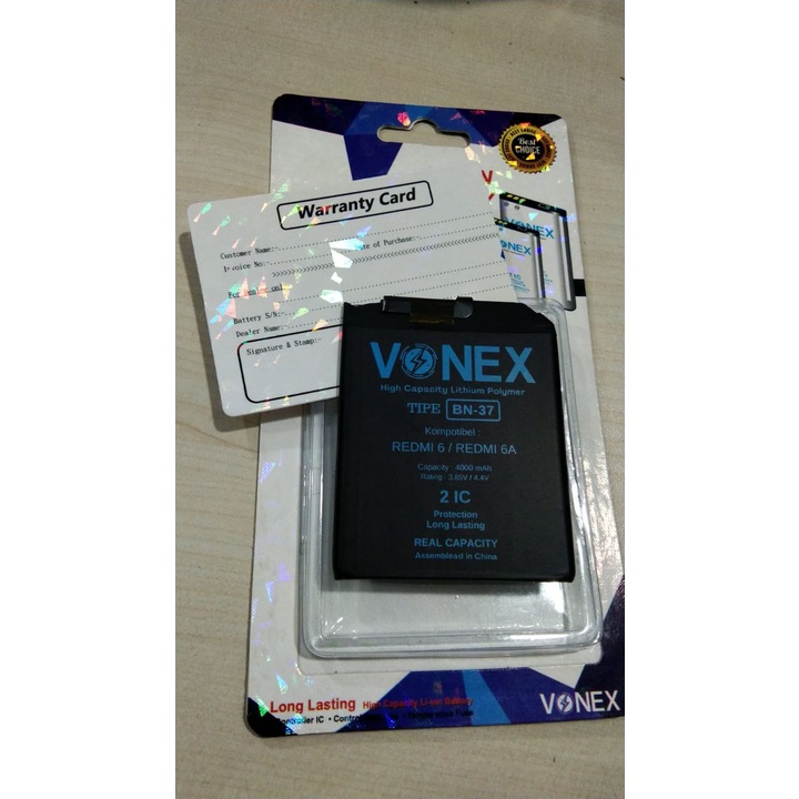 Baterai Double Power Xiaomi Redmi 6A BN37 Batre HP Vonex Original Baterai Double Power Xiaomi Redmi 